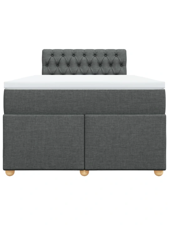 Box spring postel s matrací tmavě šedá 120x190 cm textil