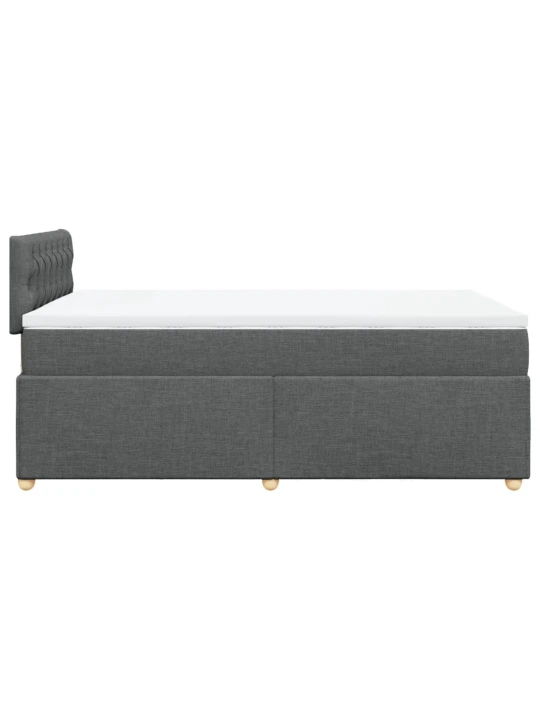 Box spring postel s matrací tmavě šedá 120x190 cm textil