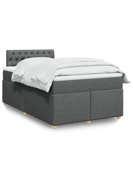 Box spring postel s matrací tmavě šedá 120x190 cm textil