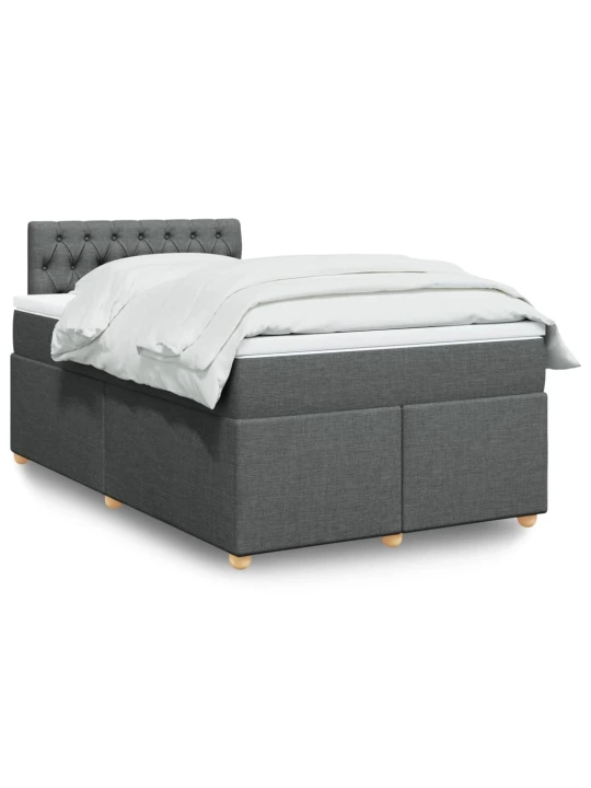 Box spring postel s matrací tmavě šedá 120x190 cm textil