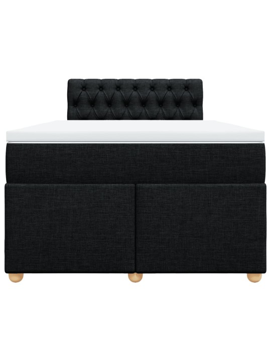 Box spring postel s matrací černá 120x190 cm textil