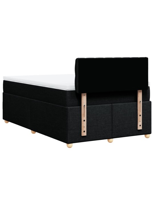 Box spring postel s matrací černá 120x190 cm textil