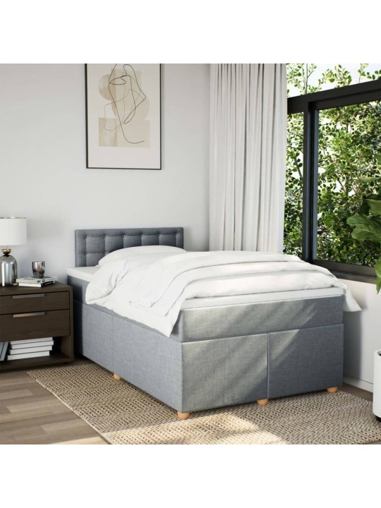 Box spring postel s matrací světle šedá 120x190 cm textil