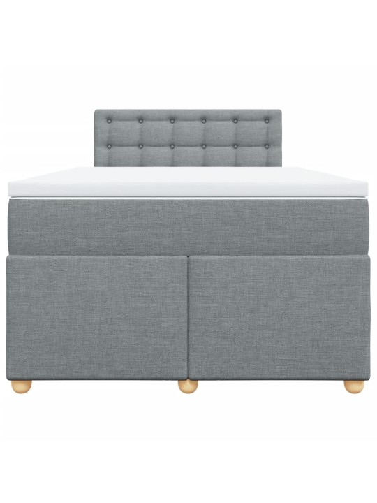 Box spring postel s matrací světle šedá 120x190 cm textil