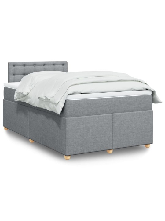 Box spring postel s matrací světle šedá 120x190 cm textil