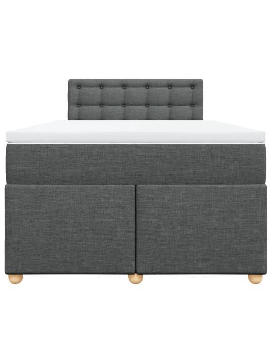Box spring postel s matrací tmavě šedá 120x190 cm textil