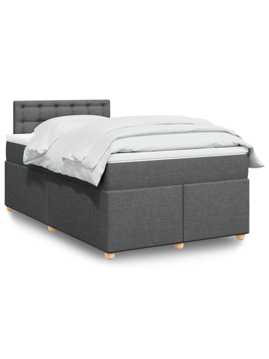 Box spring postel s matrací tmavě šedá 120x190 cm textil