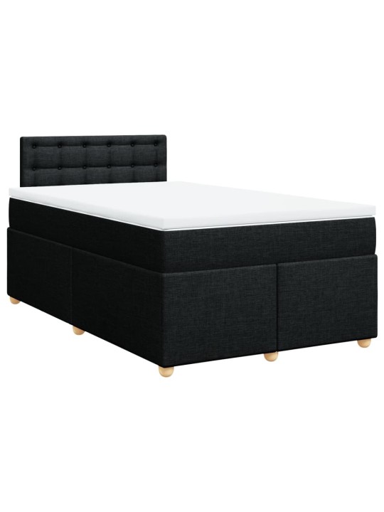 Box spring postel s matrací černá 120x190 cm textil
