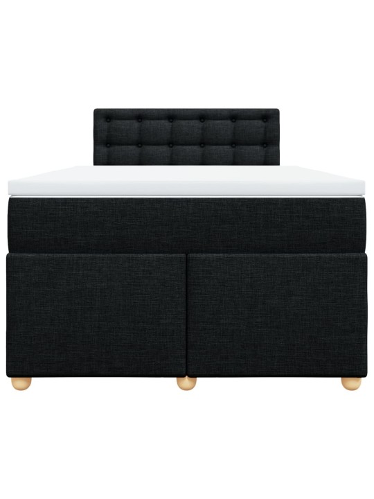 Box spring postel s matrací černá 120x190 cm textil