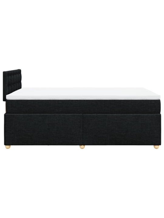 Box spring postel s matrací černá 120x190 cm textil