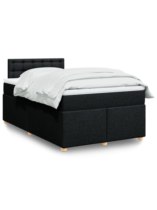 Box spring postel s matrací černá 120x190 cm textil