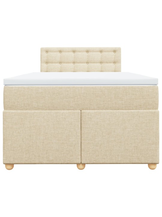 Box spring postel s matrací krémová 120x190 cm textil