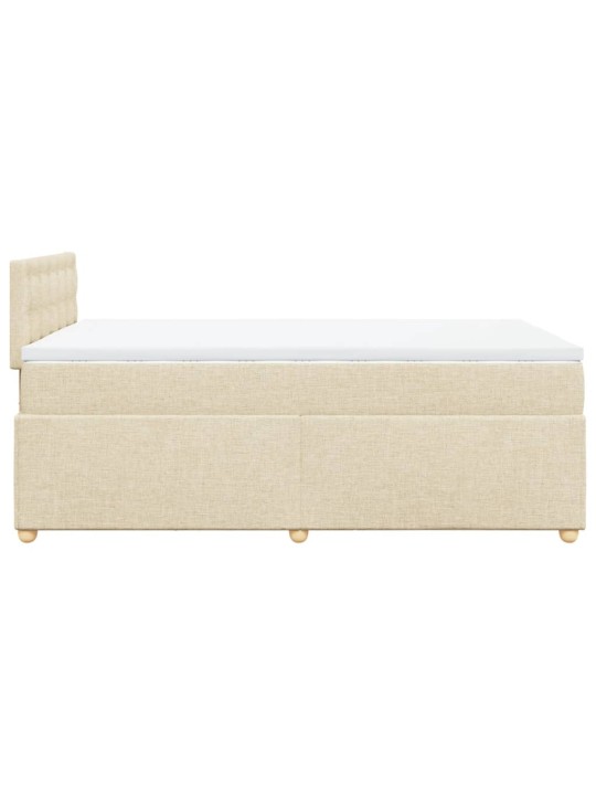 Box spring postel s matrací krémová 120x190 cm textil