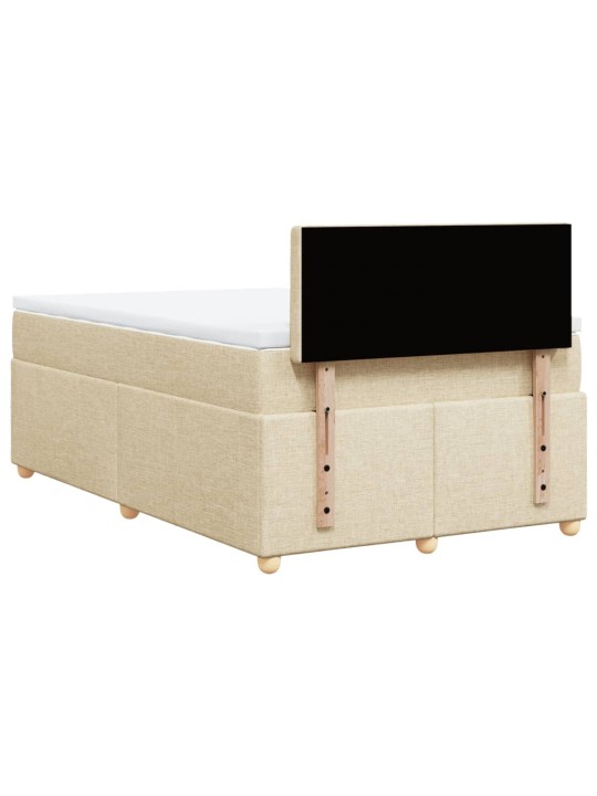 Box spring postel s matrací krémová 120x190 cm textil