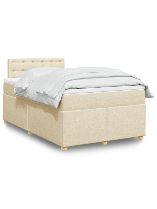 Box spring postel s matrací krémová 120x190 cm textil