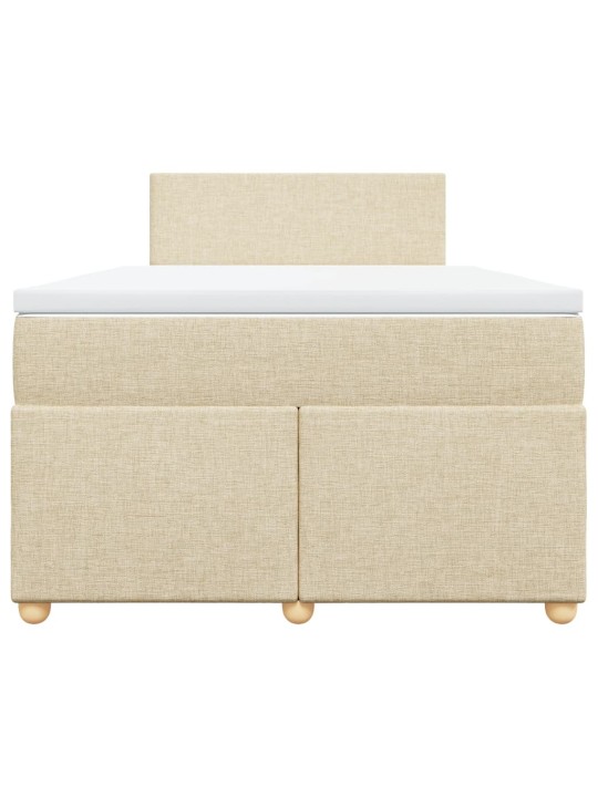 Box spring postel s matrací krémová 120x200 cm textil