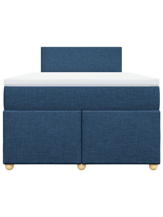 Box spring postel s matrací modrá 120x200 cm textil