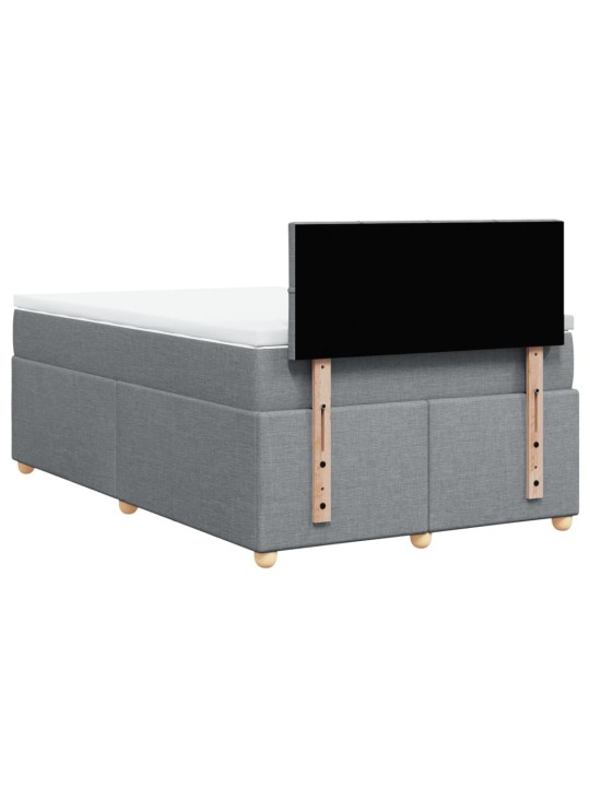 Box spring postel s matrací světle šedá 120 x 200 cm textil