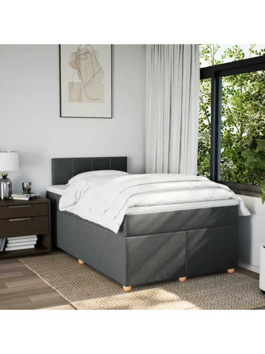 Box spring postel s matrací tmavě šedá 120x200 cm textil
