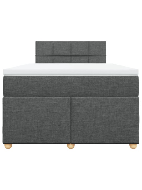 Box spring postel s matrací tmavě šedá 120x200 cm textil