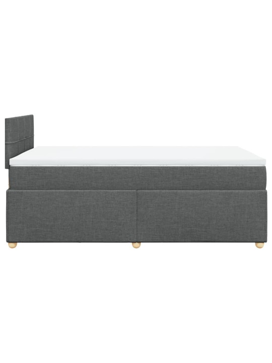 Box spring postel s matrací tmavě šedá 120x200 cm textil