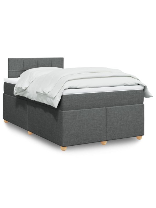Box spring postel s matrací tmavě šedá 120x200 cm textil