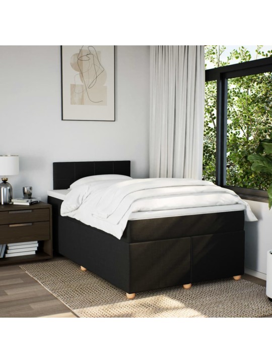 Box spring postel s matrací černá 120x200 cm textil