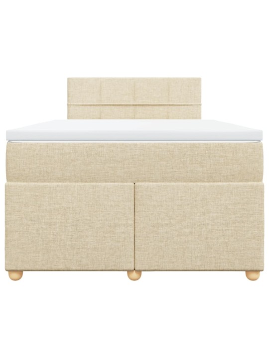 Box spring postel s matrací krémová 120x200 cm textil