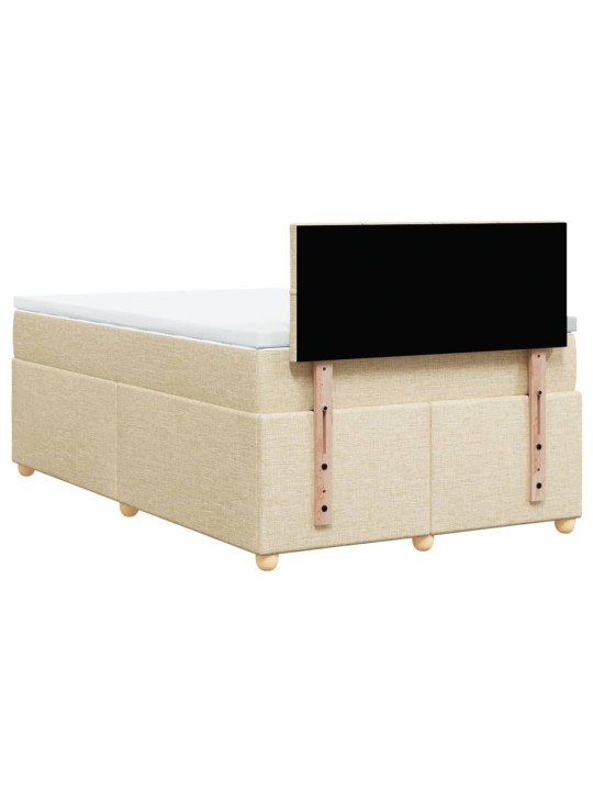 Box spring postel s matrací krémová 120x200 cm textil
