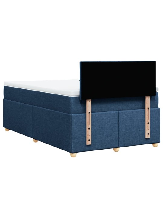 Box spring postel s matrací modrá 120x200 cm textil