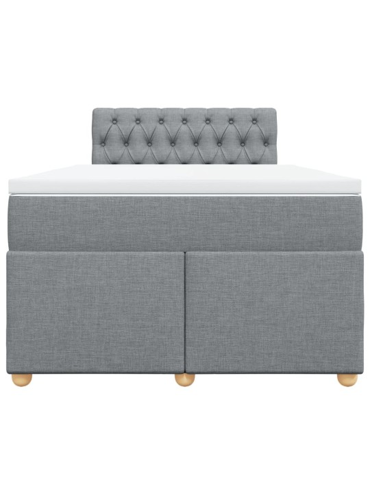 Box spring postel s matrací světle šedá 120 x 200 cm textil