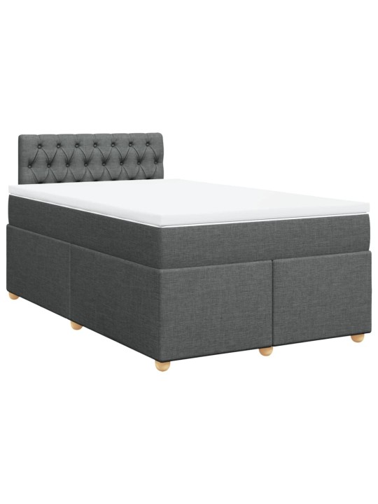 Box spring postel s matrací tmavě šedá 120x200 cm textil