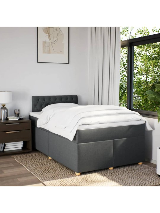 Box spring postel s matrací tmavě šedá 120x200 cm textil