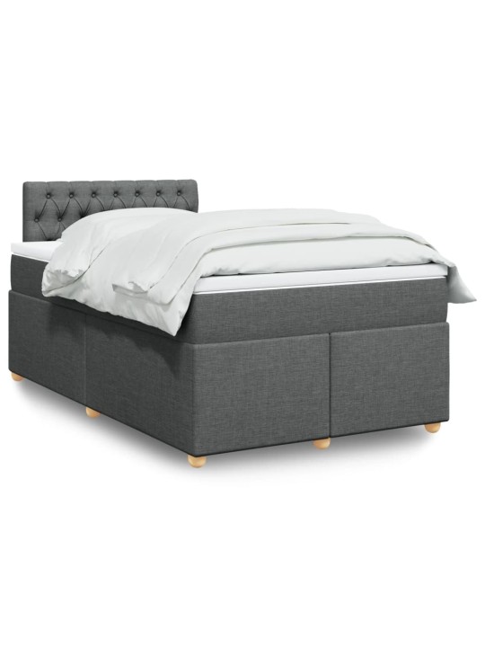 Box spring postel s matrací tmavě šedá 120x200 cm textil