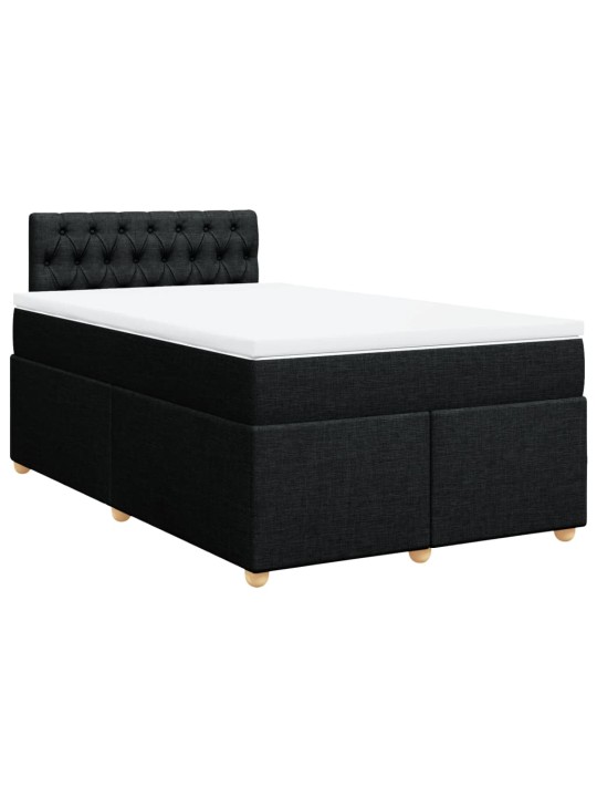 Box spring postel s matrací černá 120x200 cm textil