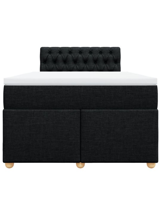 Box spring postel s matrací černá 120x200 cm textil