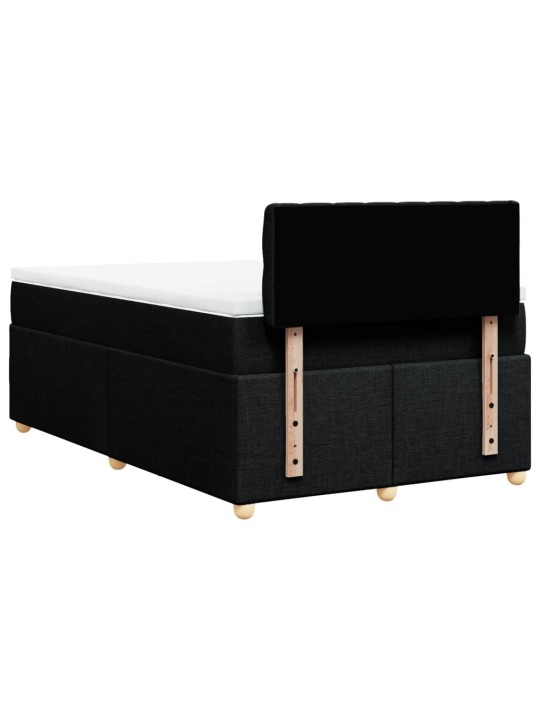 Box spring postel s matrací černá 120x200 cm textil