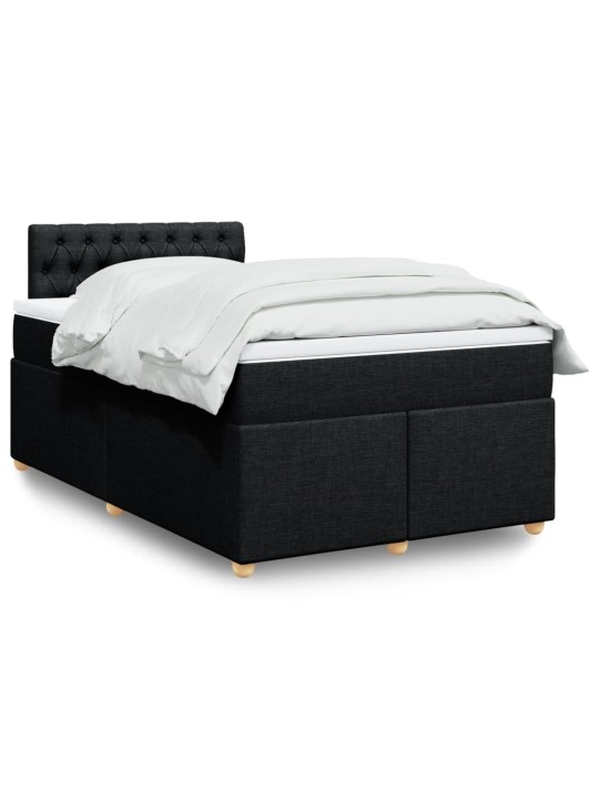 Box spring postel s matrací černá 120x200 cm textil