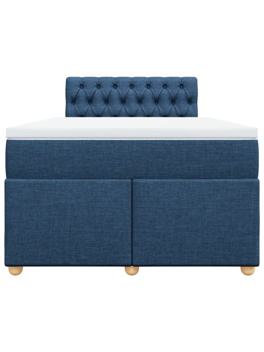 Box spring postel s matrací modrá 120x200 cm textil