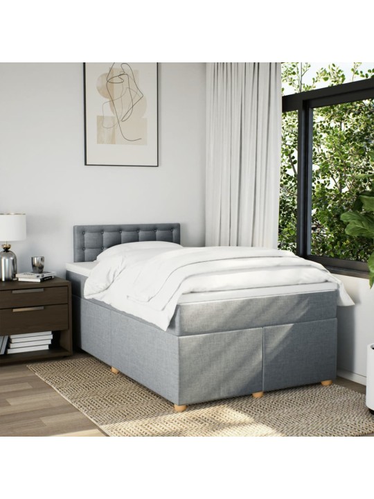 Box spring postel s matrací světle šedá 120 x 200 cm textil