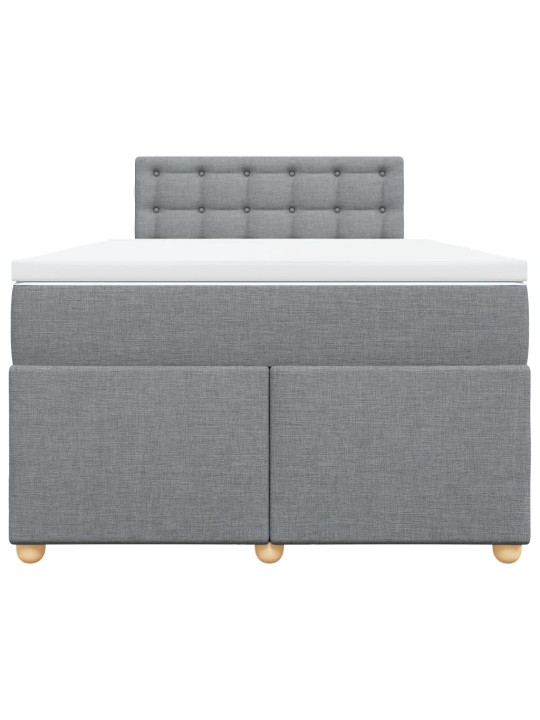 Box spring postel s matrací světle šedá 120 x 200 cm textil