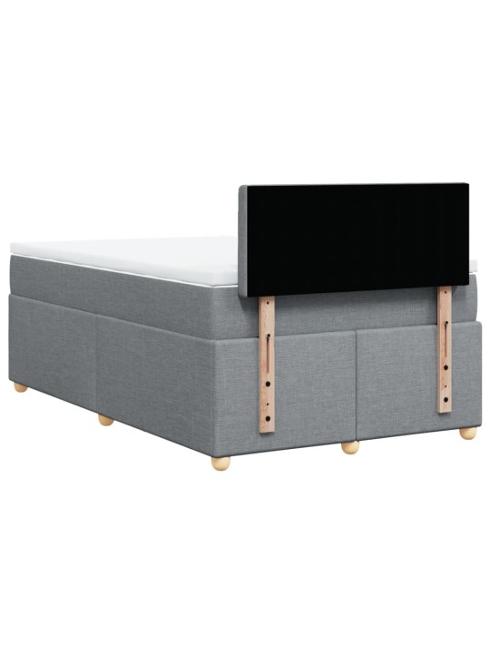 Box spring postel s matrací světle šedá 120 x 200 cm textil