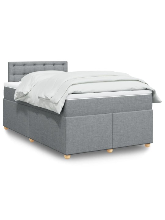 Box spring postel s matrací světle šedá 120 x 200 cm textil