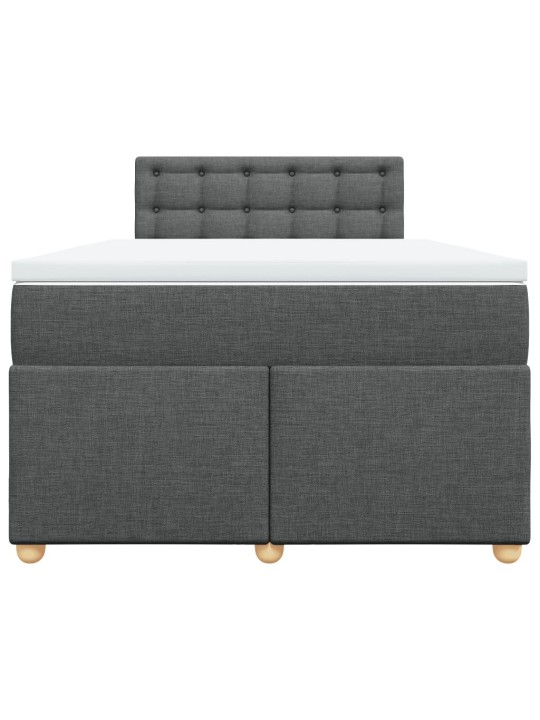 Box spring postel s matrací tmavě šedá 120x200 cm textil
