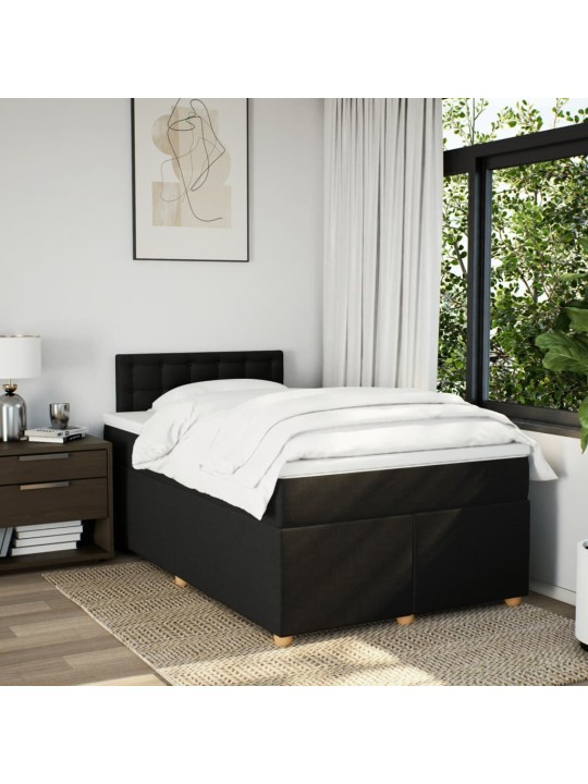 Box spring postel s matrací černá 120x200 cm textil