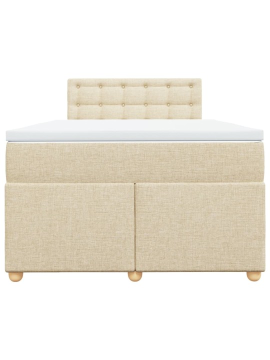 Box spring postel s matrací krémová 120x200 cm textil