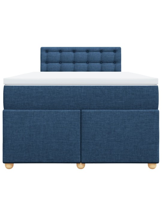 Box spring postel s matrací modrá 120x200 cm textil