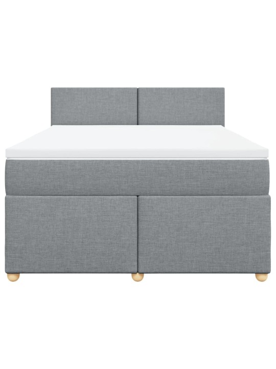 Box spring postel s matrací světle šedá 140 x 190 cm textil