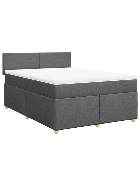 Box spring postel s matrací tmavě šedý 140 x 190 cm textil