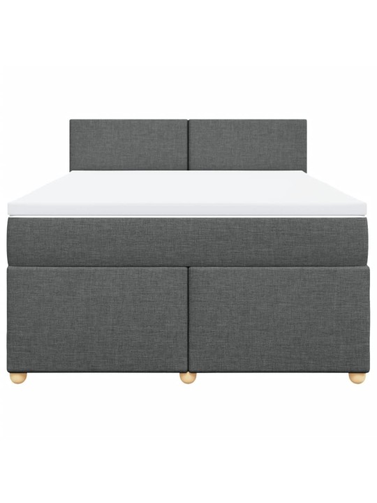 Box spring postel s matrací tmavě šedý 140 x 190 cm textil